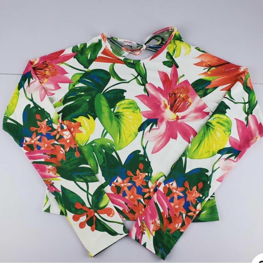 Floral Long Sleeve rashguard- Multicolor